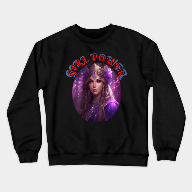 Girl,power, purple pirate wench Crewneck Sweatshirt by sailorsam1805